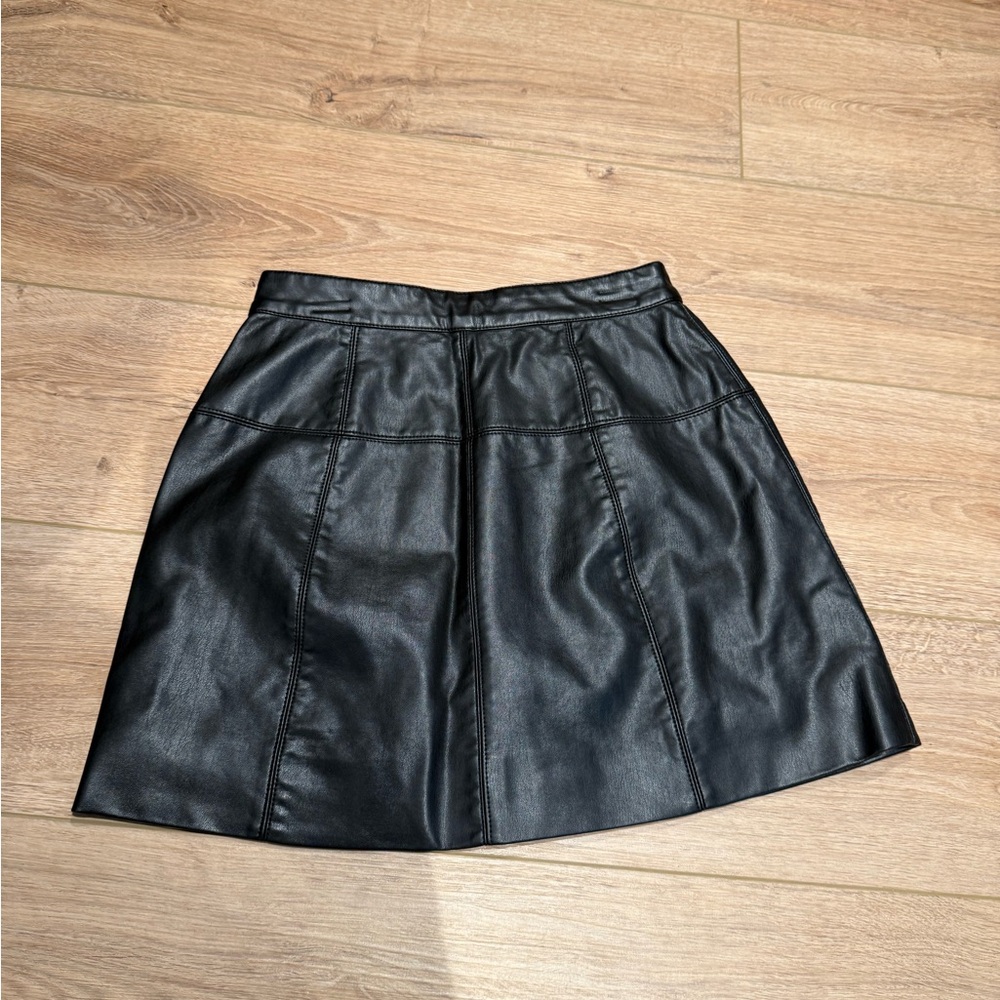 Free People Maisie Fauz Leather Mini Skirt Size 0 - Picture 5 of 5